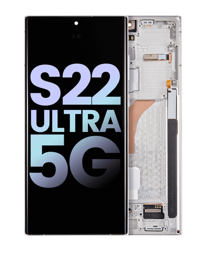 OLED Assembly With Frame Compatible For Samsung Galaxy S22 Ultra 5G (Service Pack) (Phantom White)