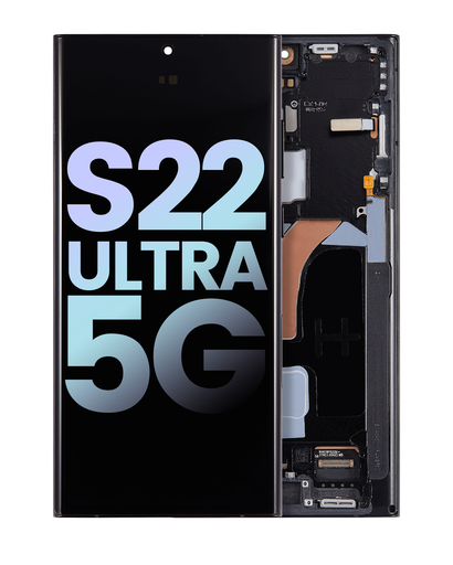 OLED Assembly With Frame Compatible For Samsung Galaxy S22 Ultra 5G (Service Pack) (Graphite)