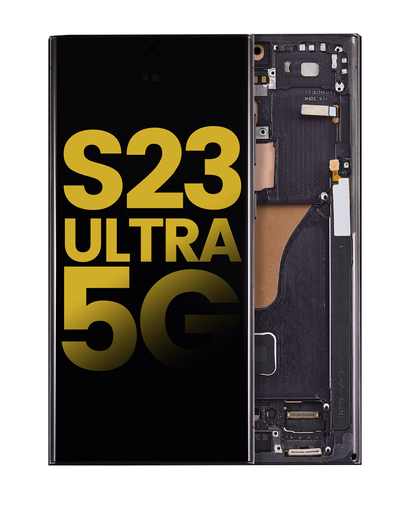 OLED Assembly With Frame Compatible For Samsung Galaxy S23 Ultra (US &amp; International) (Refurbished) (Phantom Black)