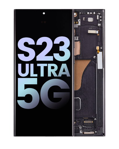 OLED Assembly With Frame Compatible For Samsung Galaxy S23 Ultra 5G (US &amp; International) (Service Pack) (Phantom Black)