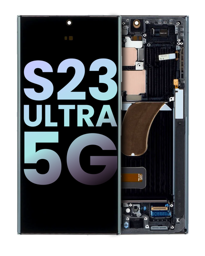 OLED Assembly With Frame Compatible For Samsung Galaxy S23 Ultra 5G (US &amp; International) (Service Pack) (Graphite)