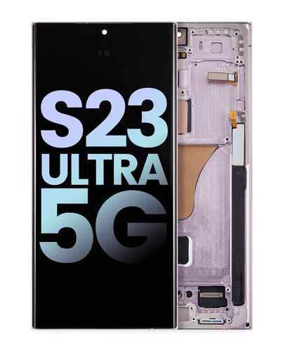 OLED Assembly With Frame Compatible For Samsung Galaxy S23 Ultra 5G (US &amp; International) (Service Pack) (Lavender)