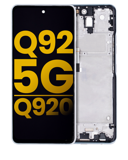 LCD Assembly With Frame Compatible For LG Q92 5G / Q920 (Refurbished) (Silver)