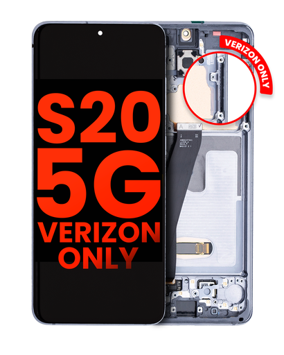 OLED Assembly With Frame Compatible For Samsung Galaxy S20 5G (Verizon 5G UW Frame Only) (Aftermarket Plus) (Cosmic Gray)
