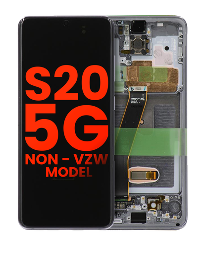 OLED Assembly With Frame Compatible For Samsung Galaxy S20 5G (Non-Verizon 5G UW Frame) (Aftermarket Plus) (Cosmic Gray)