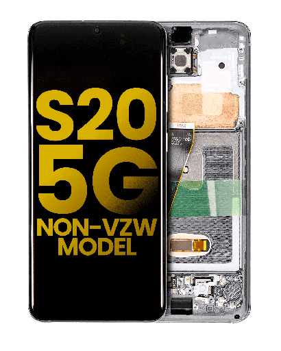 OLED Assembly With Frame Compatible For Samsung Galaxy S20 5G (Non-Verizon 5G UW Frame) (Refurbished) (Cosmic Gray)