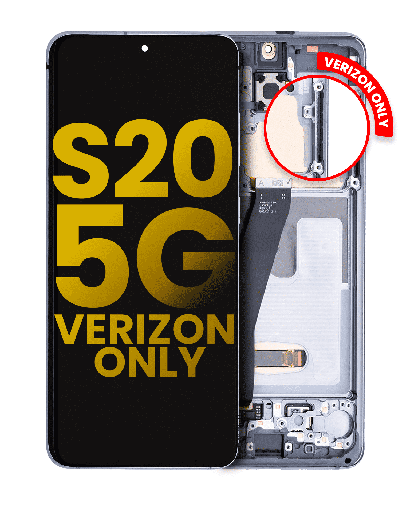 OLED Assembly With Frame Compatible For Samsung Galaxy S20 5G (Verizon 5G UW Frame Only) (Refurbished) (Cosmic Gray)