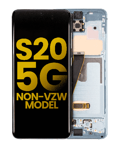 OLED Assembly With Frame Compatible For Samsung Galaxy S20 5G (Non-Verizon 5G UW Frame) (Refurbished) (Cloud Blue)