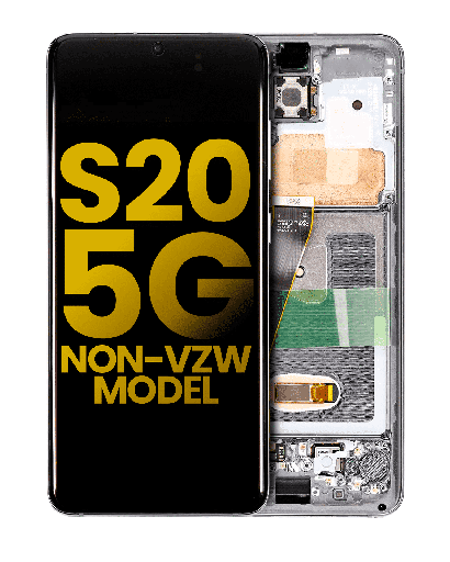 OLED Assembly With Frame Compatible For Samsung Galaxy S20 5G (Non-Verizon 5G UW Frame) (Refurbished) (Cloud White)