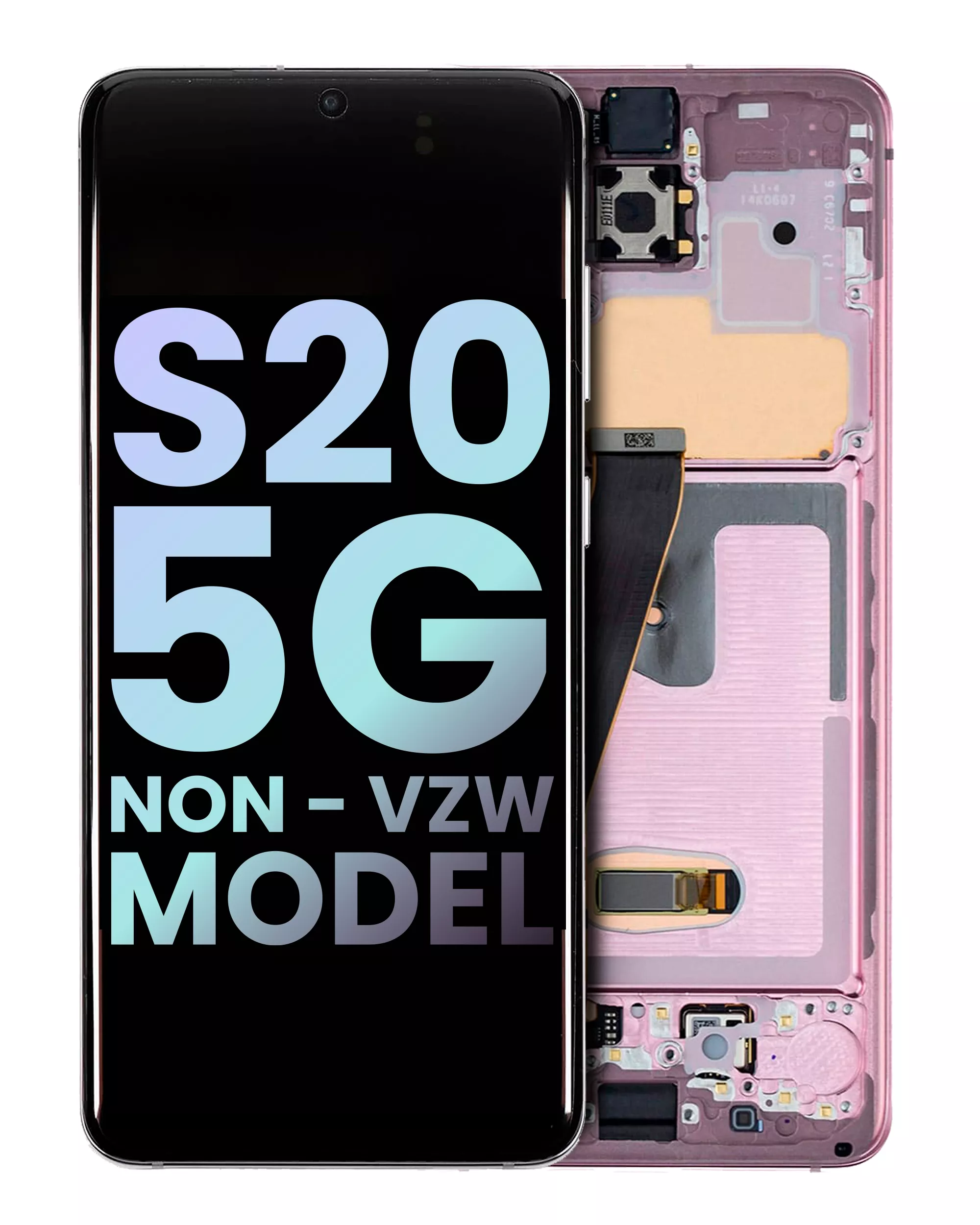 OLED Assembly With Frame Compatible For Samsung Galaxy S20 5G (Non-Verizon 5G UW Frame) (Service Pack) (Cloud Pink)