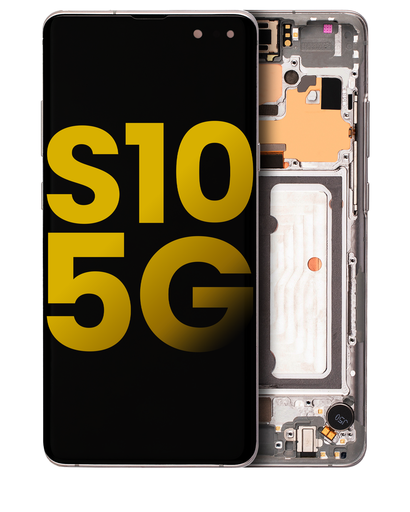 OLED Assembly With Frame Compatible For Samsung Galaxy S10 5G (Refurbished) (Crown Silver)