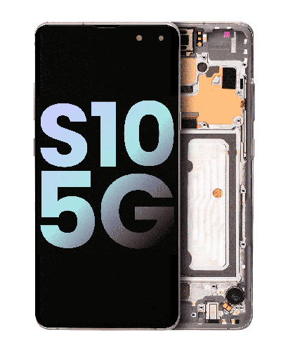 OLED Assembly With Frame Compatible For Samsung Galaxy S10 5G (Service Pack) (Crown Silver)