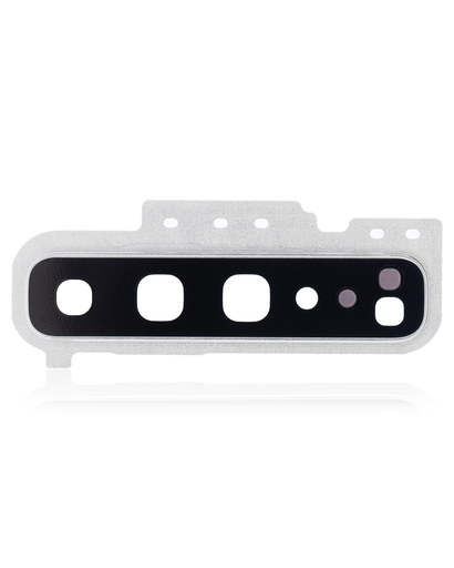 Back Camera Lens With Cover Bezel Ring Compatible For Samsung Galaxy S10 5G (Crown Silver)
