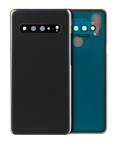 Back cover Glass With Camera Lens Compatible For Samsung Galaxy S10 5G (No Logo) (Aftermarket Plus) (Prism Black)