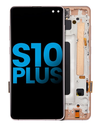 LCD Assembly With Frame (Without Finger Print Sensor) Compatible For Samsung Galaxy S10 Plus (Aftermarket Plus: TFT) (Flamingo Pink)