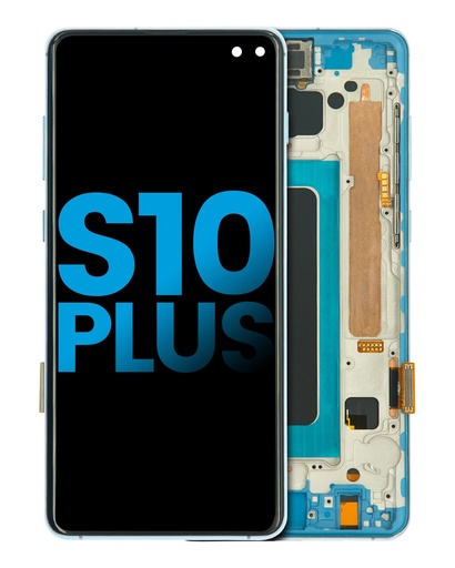 LCD Assembly With Frame (Without Finger Print Sensor) Compatible For Samsung Galaxy S10 Plus (Aftermarket Plus: TFT) (Prism Blue)