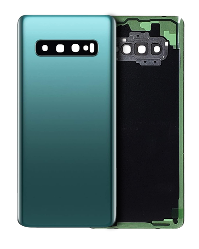 Back cover Glass With Camera Lens Compatible For Samsung Galaxy S10 Plus (No Logo) (Aftermarket Plus) (Prism Green)