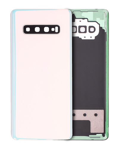 Back cover Glass With Camera Lens Compatible For Samsung Galaxy S10 Plus (No Logo) (Aftermarket Plus) (Prism White)