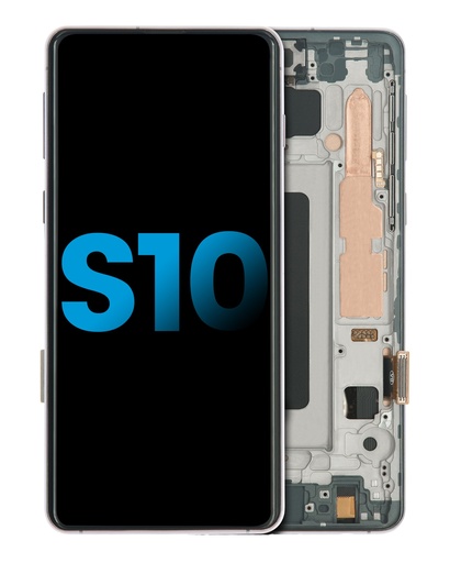 LCD Assembly With Frame (Without Finger Print Sensor) Compatible For Samsung Galaxy S10 (Aftermarket Plus: TFT) (Prism Black)