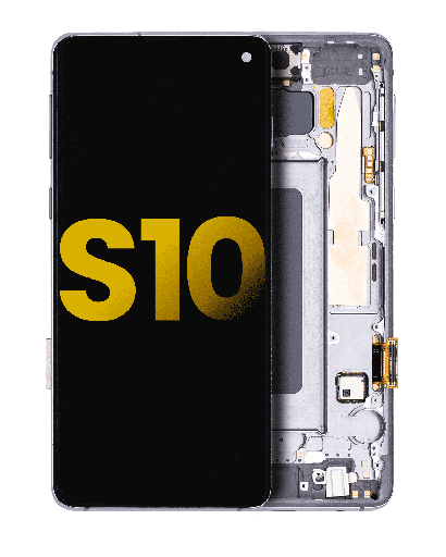 OLED Assembly With Frame Compatible For Samsung Galaxy S10 (Refurbished) (Prism / Ceramic Black)