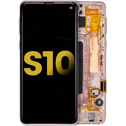 OLED Assembly With Frame Compatible For Samsung Galaxy S10 (Refurbished) (Flamingo Pink)