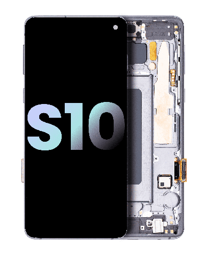 OLED Assembly With Frame Compatible For Samsung Galaxy S10 (Service Pack) (Prism / Ceramic Black)