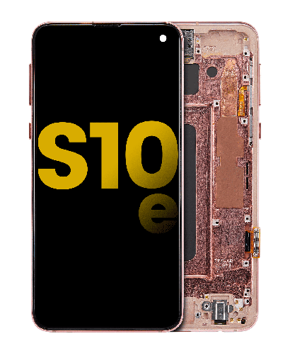 OLED Assembly With Frame Compatible For Samsung Galaxy S10E (Refurbished) (Flamingo Pink)