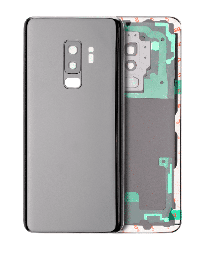 Back Cover Glass With Camera Lens Compatible For Samsung Galaxy S9 Plus (No Logo) (Aftermarket Plus) (Titanium Gray)
