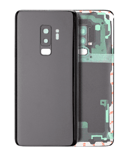 Back Cover Glass With Camera Lens Compatible For Samsung Galaxy S9 Plus (No Logo) (Aftermarket Plus) (Midnight Black)