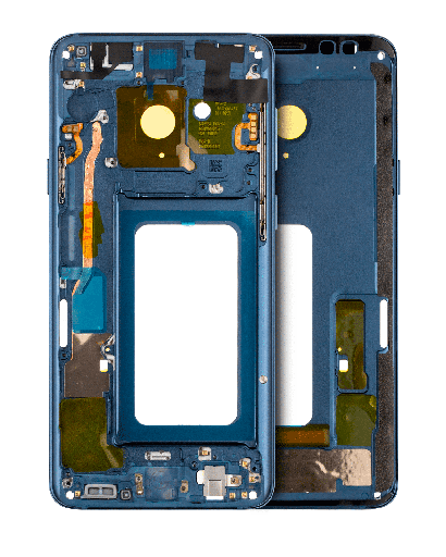 Mid-Frame Housing Compatible For Samsung Galaxy S9 Plus (With SmallParts) (Coral Blue Frame)