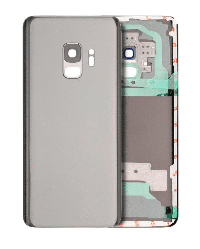 Back Cover Glass With Camera Lens Compatible For Samsung Galaxy S9 (No Logo) (Aftermarket Plus) (Silver)