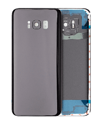Back Cover Glass With Camera Lens Compatible For Samsung Galaxy S8 Plus (No Logo) (Aftermarket Plus) (Midnight Black)