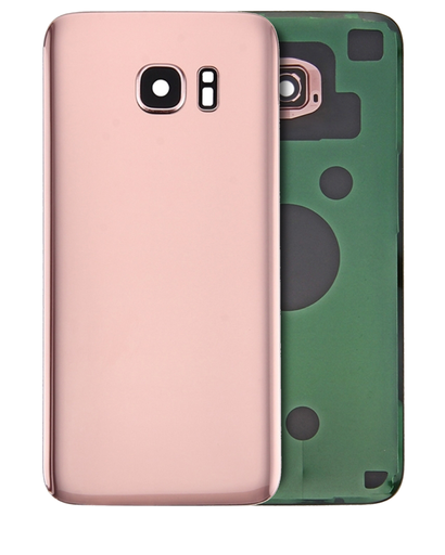 Back Cover Glass With Camera Lens Compatible For Samsung Galaxy S7 Edge (No Logo) (Aftermarket Plus) (Rose Pink)