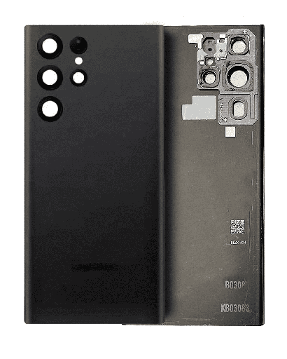 Back Cover Glass With Camera Lens Compatible Samsung Galaxy S22 Ultra (Service Pack) (Phantom Black)