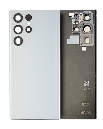 Back Cover Glass With Camera Lens Compatible Samsung Galaxy S22 Ultra (Service Pack) (White)