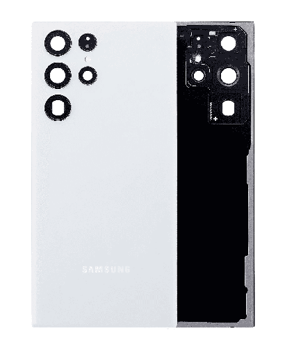 Back cover Glass With Camera Lens Compatible For Samsung Galaxy S22 Ultra 5G (Service Pack) (White)