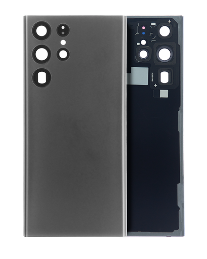 Back Cover Glass With Camera Lens Compatible For Samsung Galaxy S22 Ultra (Service Pack) (Graphite)