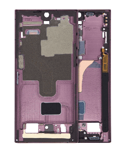 Mid-Frame Housing Compatible For Samsung Galaxy S22 Ultra 5G (International Version) (Burgundy)