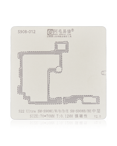 Reballing Stencil For Motherboard Middle Layer Compatible For Samsung Galaxy S22 Ultra (Amaoe)