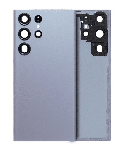 Back Cover Glass With Camera Lens Compatible For Samsung Galaxy S23 Ultra 5G (No Logo) (Aftermarket Plus) (Graphite)
