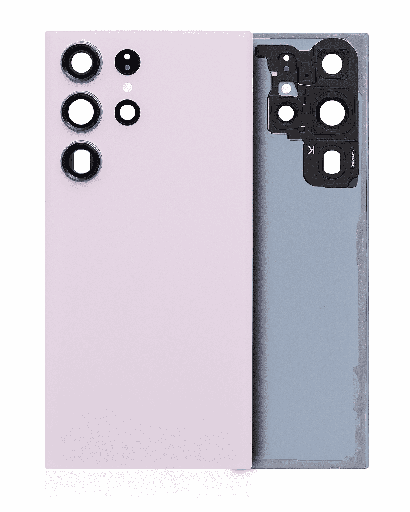 Back Cover Glass With Camera Lens Compatible For Samsung Galaxy S23 Ultra 5G (No Logo) (Aftermarket Plus) (Lavender)