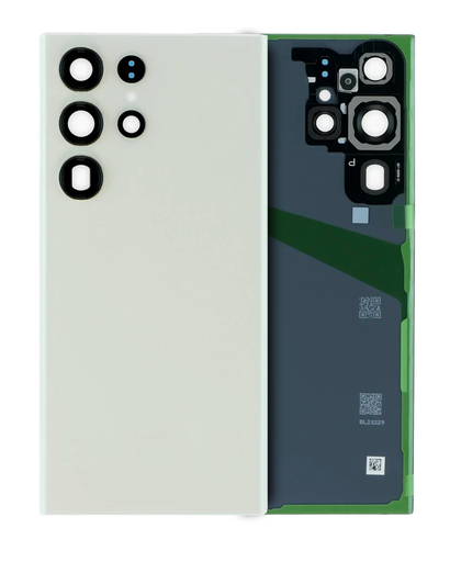 Back Cover Glass With Camera Lens Compatible For Samsung Galaxy S23 Ultra (Service Pack) (Cream)