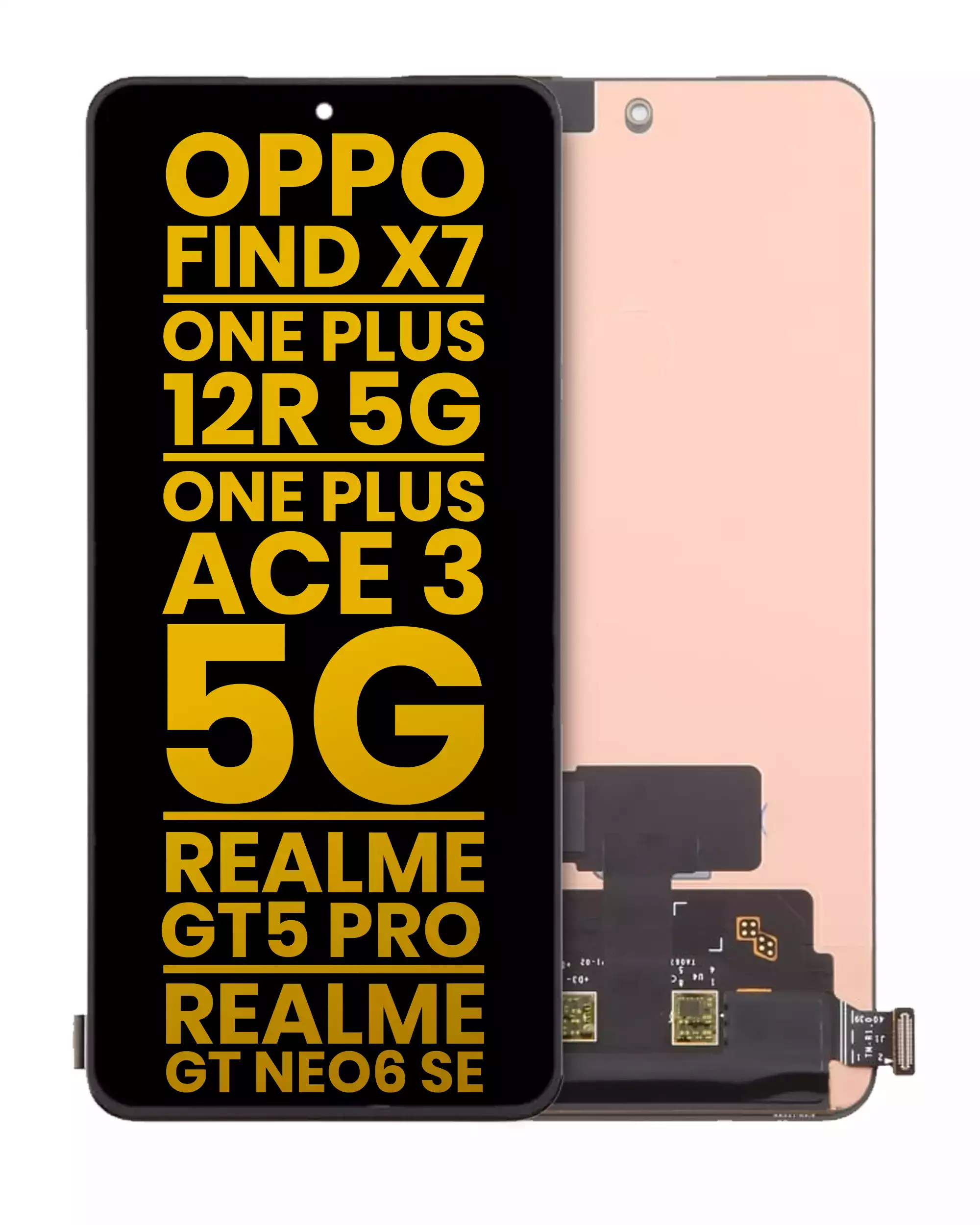 OLED Assembly Without Frame Compatible For OPPO Find X7 / One Plus 12R 5G / One Plus Ace 3 5G / Realme GT5 Pro / Realme GT Neo6 SE (Refurbished) (All Colors)
