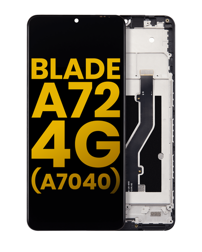 LCD Assembly With Frame Compatible For ZTE Blade A72 4G (A7040) (Refurbished) (Space Gray)