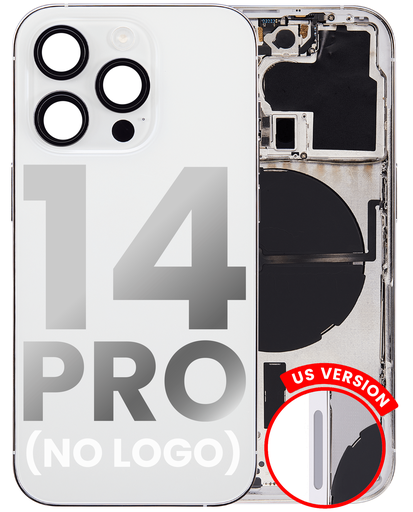 Back Housing W/ Small Pre-Installed Compatible For iPhone 14 Pro (U.S Version) (No Logo) (Aftermarket Plus) (Silver)
